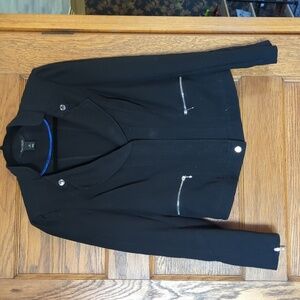 White House Black Market Black And Silver Embellished Motorcycle Jacket Size 10